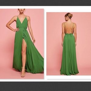 Reformation Callalily Green Mojito Dress Gown  8
